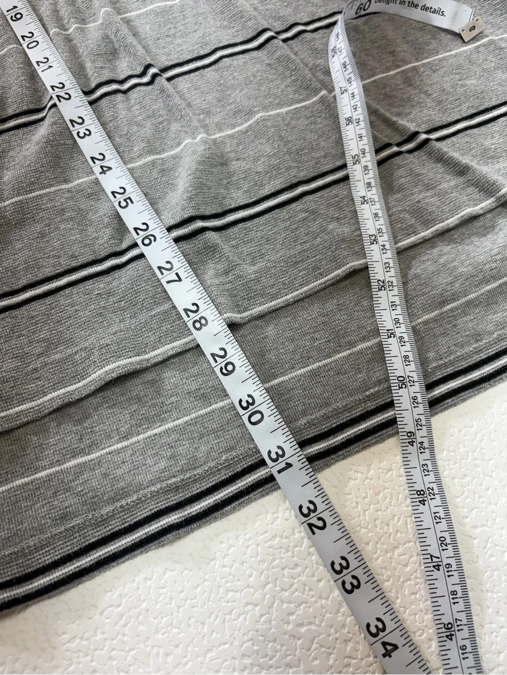 Ralph Lauren Gray Polo with Black & White Stripes 1762